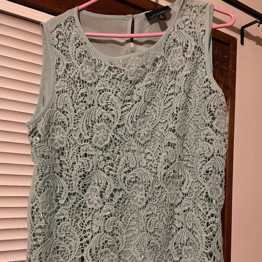 Cynthia Rowley Lace/Chiffon Tank Top